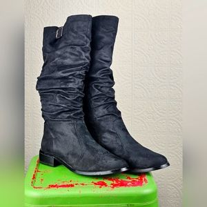 Source Unknown- Faux black suede tall boot
